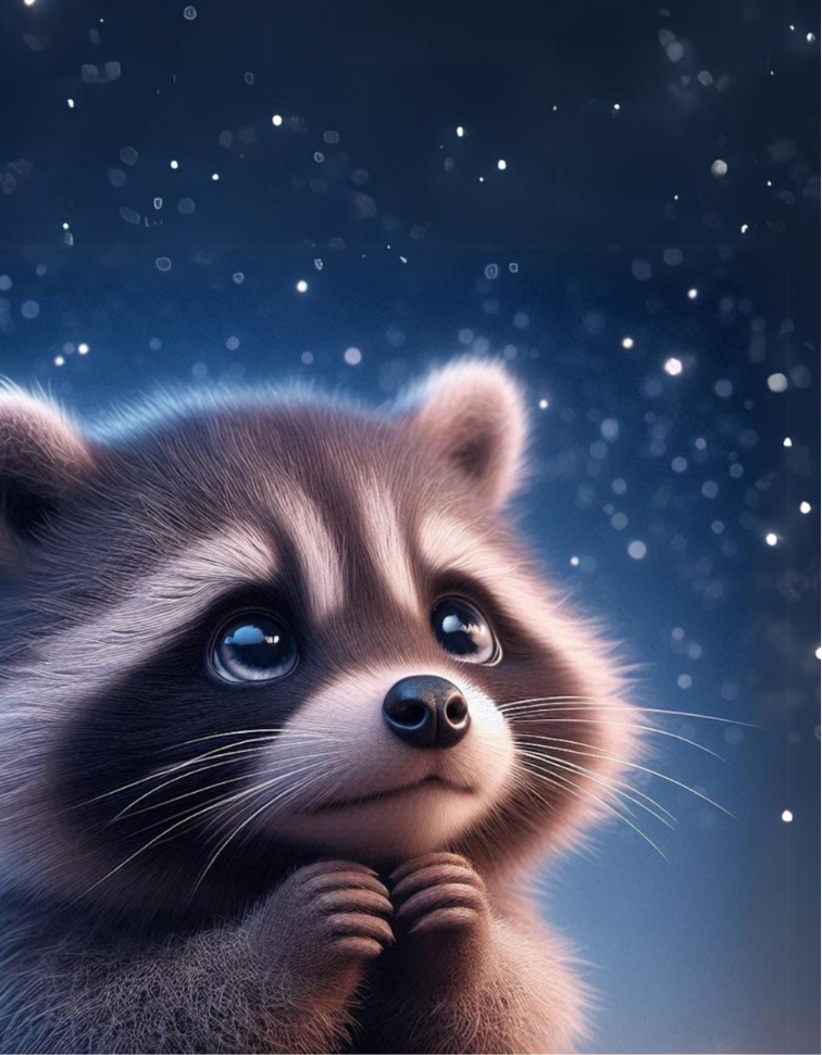 LIMITIERT Diamond Painting Waschbär 40x50cm