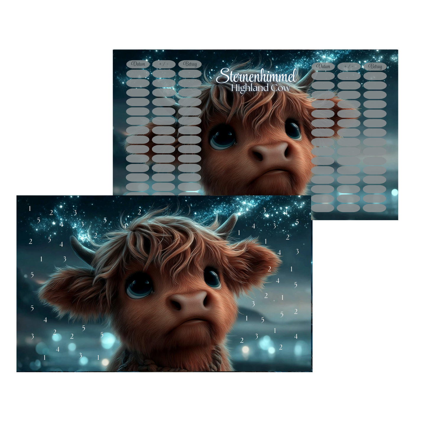 Sternenhimmel Highland Cow A6 *matt foliert*