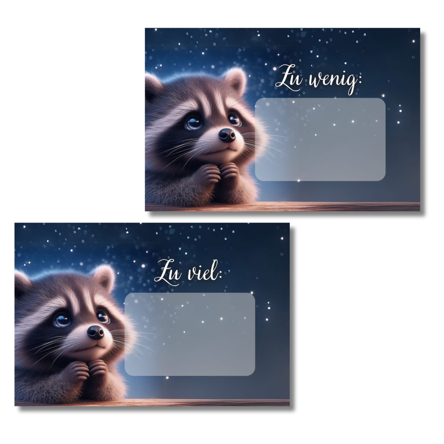 Waschbär Zu viel / zu wenig *matt foliert*