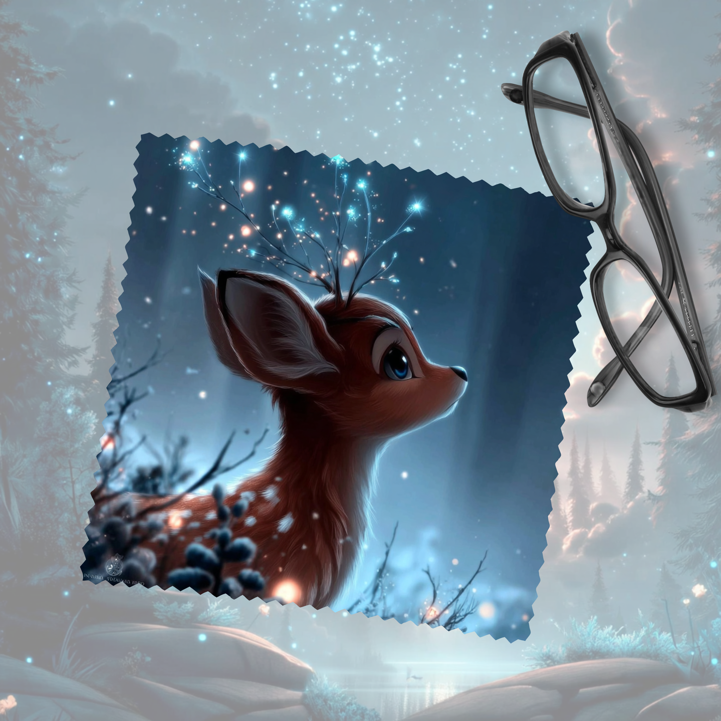 Brillenputztuch Reh (3 Größen)