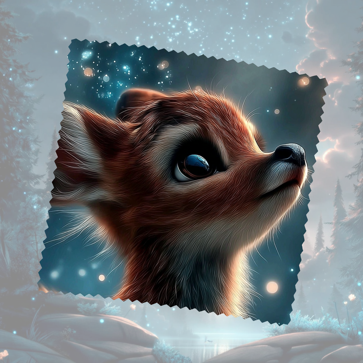 Brillenputztuch Reh 3 (3 Größen)