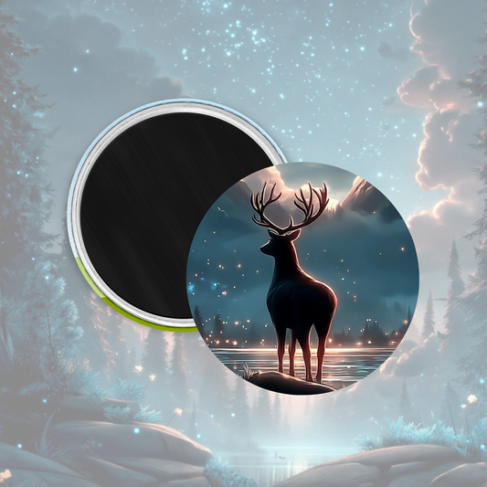 Magnet Hirsch 6,5cm rund *personalisierbar*