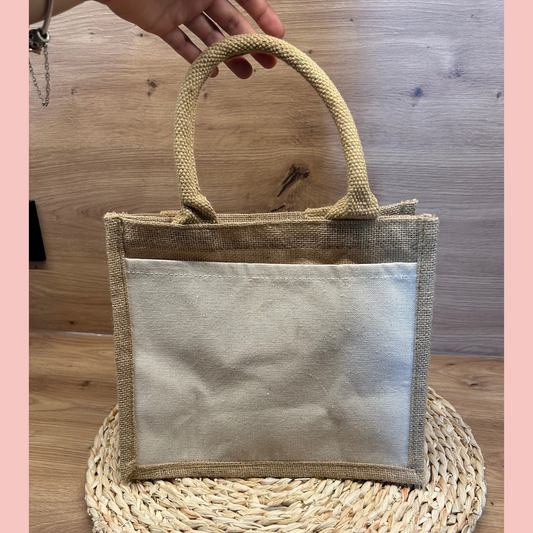 Jutetasche klein (auf Wunsch personalisiert)