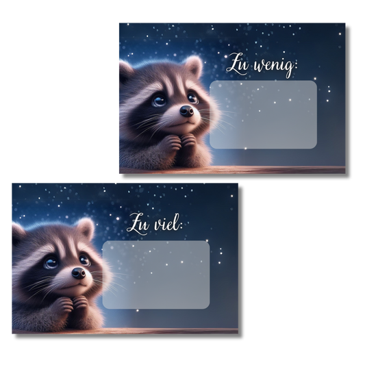 Waschbär Zu viel / zu wenig *matt foliert*