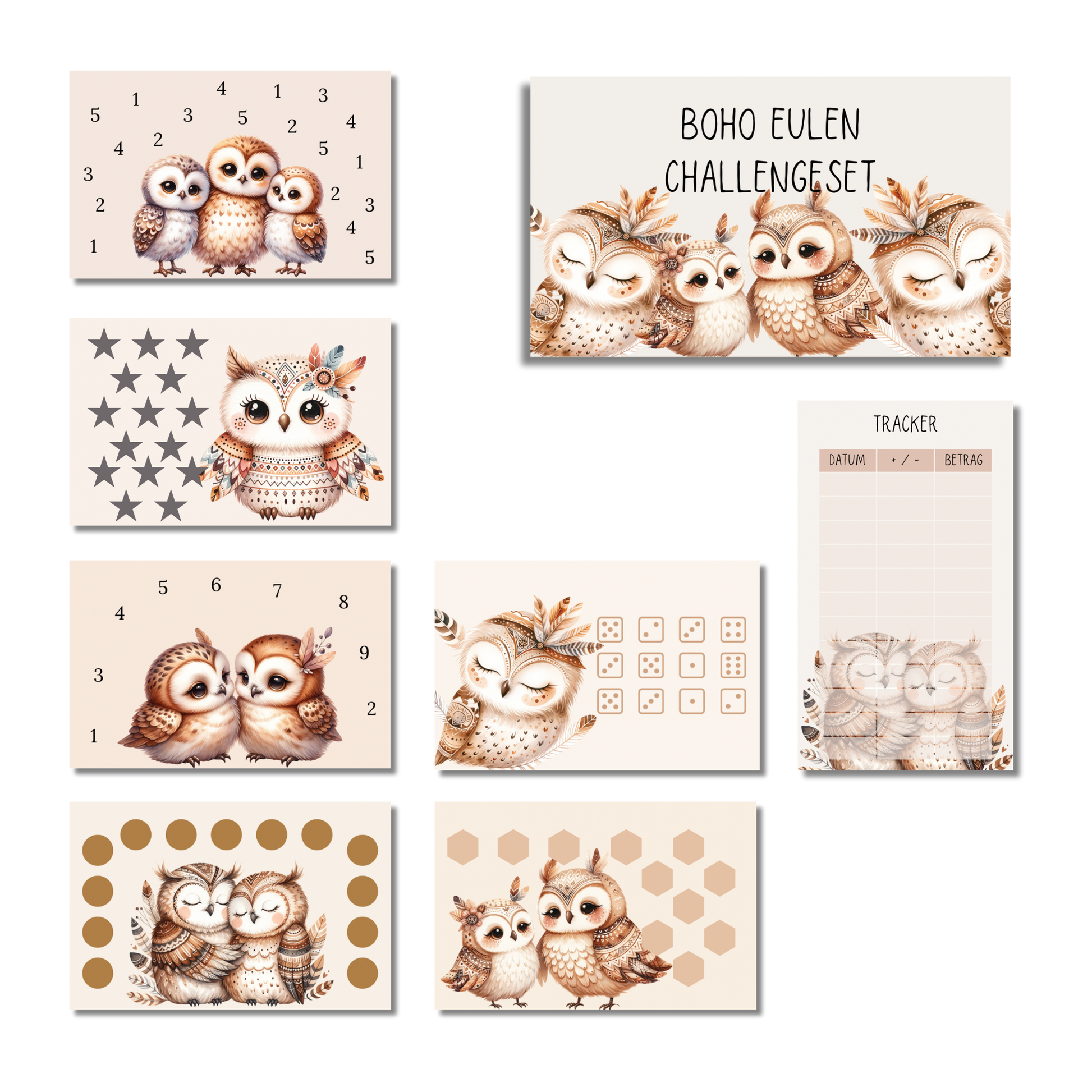 Boho Eulen Set